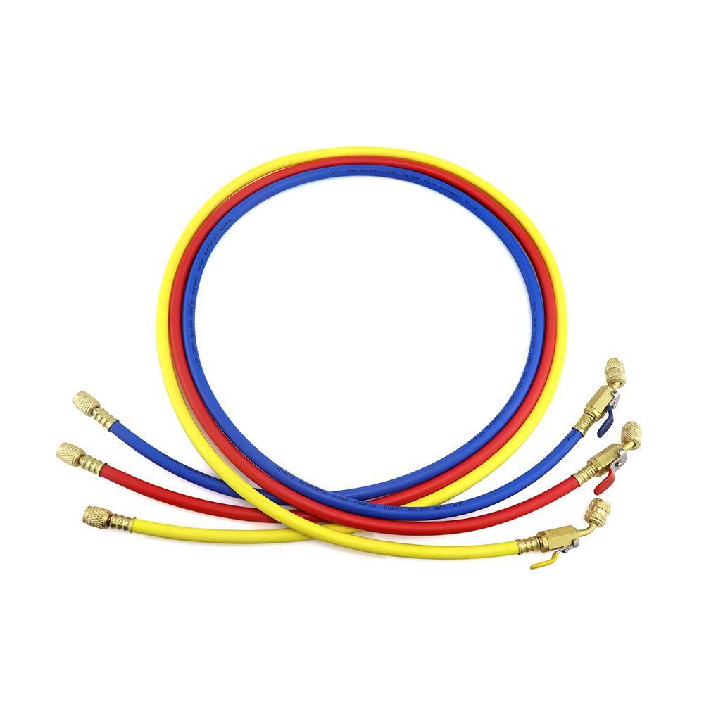 Juego de mangueras de alta presión para R-410 con válvula de corte