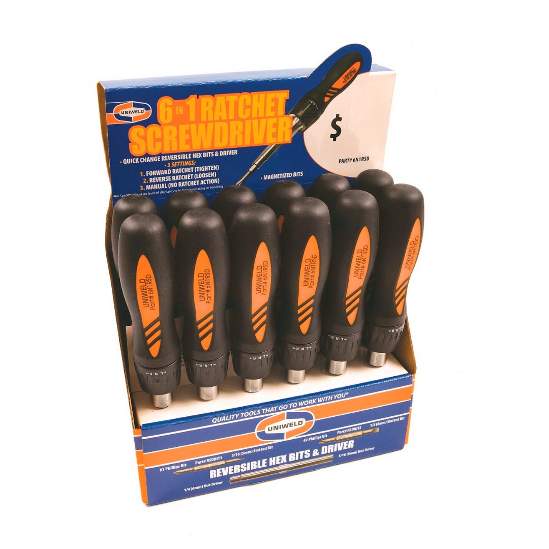 Destornillador intercambiable con criquet 6 en 1