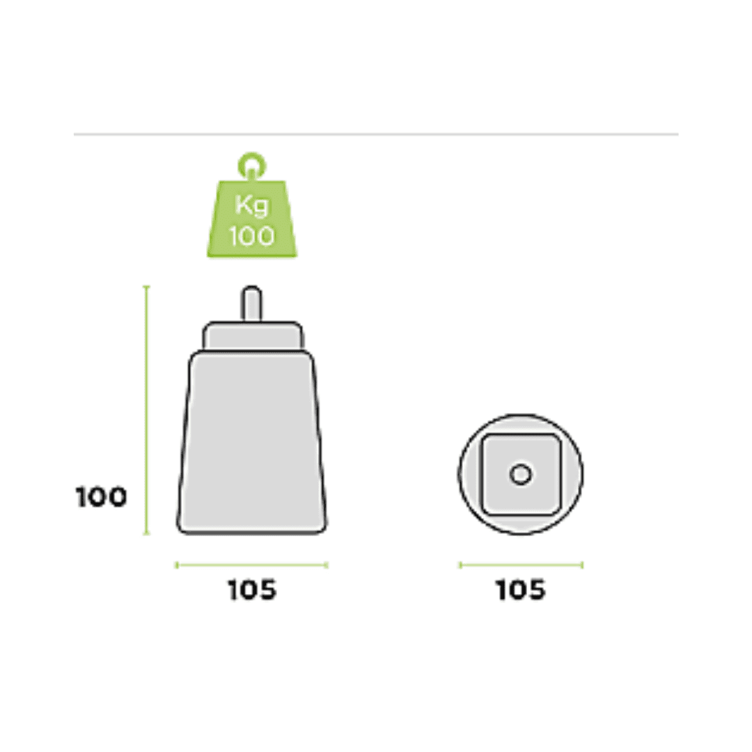 Juego de bases cónicas en pvc